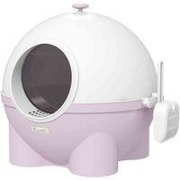 PawHut Large Cat Litter Box, Hooded Cat Litter Tray with Lid, Scoop, Top Handle, Front Entrance, 53 x 51 x 48cm - Pink