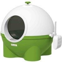 PawHut Large Cat Litter Box, Hooded Cat Litter Tray with Lid, Scoop, Top Handle, Front Entrance, 53 x 51 x 48cm - Green