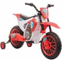 HOMCOM 12V Kids Electric Motorcycle Ride-On, with Training Wheels, for Ages 3-6 Years - Red