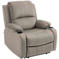 HOMCOM Microfibre Recliner Armchair, with Adjustable Leg Rest, Cup Holder, for Home Living Room, Brown