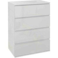 HOMCOM High Gloss Chest of Drawers, 4-Drawer Storage Cabinets, Modern Dresser, Storage Drawer Unit for Bedroom