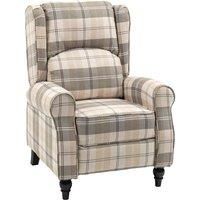 HOMCOM Recliner Armchair Push Back Recliner Chair Living Room Furniture Cushion Padded Seat with Armrest Khaki