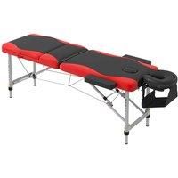 HOMCOM Foldable Massage Table Professional Salon SPA Facial Couch Bed Black and Red