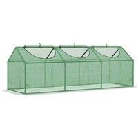 Outsunny Mini Greenhouse, Small Plant Grow House for Outdoor with Durable PE Cover, Observation Windows, 180 x 60 x 60 cm, Green