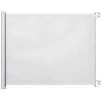 PawHut Retractable Stair Gate, Dog Pet Barrier, Folding Protector, for Home, Doorway, Stairs, 115 x 82.5cm - White