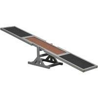 PawHut Wooden Pet Seesaw for Big Dogs, Agility Training Equipment for Dogs with Anti-Slip Surface, 180 x 30 x 30 cm, Grey