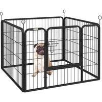 PawHut Heavy Duty Dog Playpen, 4 Panel Puppy Pen, Foldable Dog Kennel Both Indoor Outdoor Use Collapsible Design 82L x 82W x 60H (cm)