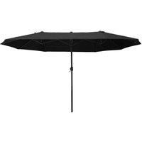 Outsunny 4.6m Garden Parasol Double-Sided Sun Umbrella Patio Market Shelter Canopy Shade Outdoor Black - NO BASE