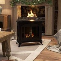 Freestanding Ethanol Fireplace Bioethanol Fire w/ 0.9L Tank 3 Hours Burning Time