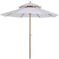 Outsunny 2.7m Double Tier Parasol - Cream