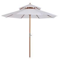 Outsunny Garden Wood Patio Parasol Sun Shade Outdoor Umbrella Canopy Cream