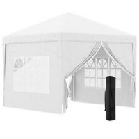Outsunny 3mx3m Pop Up Gazebo Party Tent Canopy Marquee with Storage Bag White