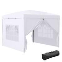 Outsunny 3mx3m Pop Up Gazebo Party Tent Canopy Marquee with Storage Bag White