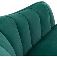 HOMCOM Velvet-Feel Tub Armchair, with Gold Tone Legs - Green