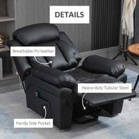 HOMCOM Lift Stand Assistance Chair Recliner Sofa PU Leather Extra Padded Design Electric Power w/ Remote Black