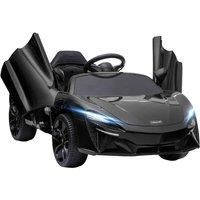 HOMCOM McLaren Licensed 12V Kids Electric Ride-On Car with Butterfly Doors, Powered Electric Car with Remote Control, Music, Horn, Headlights, MP3 Slot, Suspension Wheels, for Ages 3-6 Years - Black