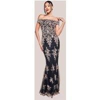 Bardot Sequin Embroidered Maxi Dress - Champagne by Goddiva