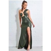 Ruched One Shoulder Maxi With Ring Detail