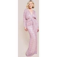 Plunge V Neck Sequin Maxi Dress