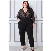 Plus Sequin Mesh Jumpsuit
