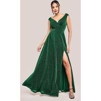 Crossover Sparkling Glitter Maxi Dress