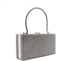 D2C Women's Shimmery Clutch Bag in Silver
