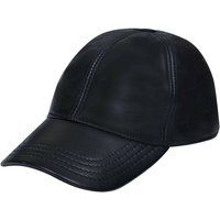 Infinity Leather Unisex Real Nappa Leather Adjustable Golf Snapback Plain Baseball Cap Hat in Black