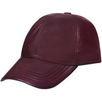 Infinity Leather Unisex Real Nappa Leather Adjustable Golf Snapback Plain Baseball Cap Hat in Burgundy