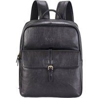 Infinity Leather Genuine Leather Vintage Laptop Backpack Travel Bag - Cove in Black