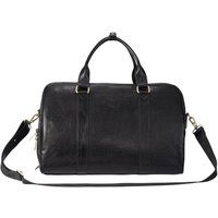 Infinity Leather Vintage Genuine Leather Holdall Duffle Gym Travel Bag - Atlas in Black