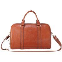 Infinity Leather Vintage Genuine Leather Holdall Duffle Gym Travel Bag - Atlas in Tan
