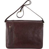 Infinity Leather Genuine Leather Laptop Satchel Messenger Shoulder Bag - Astor in Brown