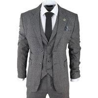 3 Piece Suit Prince of Wales Check Classic Tailored Fit Wedding Suit