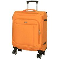 Infinity Leather Lightweight Yellow Suitcase 4 Wheel Luggage Travel Cabin TSA Soft Bag | Size: Large