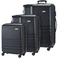 Infinity Leather Hard Shell Suitcase Travel Luggage in Black | Size: Small
