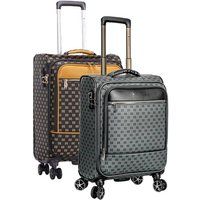 Infinity Leather Lightweight Luggage Travel Cabin Suitcase in Brown