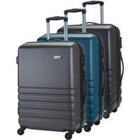 Infinity Leather Hard Shell Cabin 55 x 39 x 21 cm Suitcase Suitable for Easyjet, Ryanair in Black