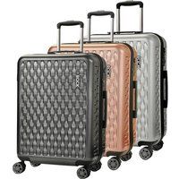 Infinity Leather Allure Hard Shell Cabin 56 x 39 x 23 cm Suitcase Suitable for Easyjet, Ryanair in Pink