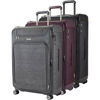 Infinity Leather Parker Soft Cabin Suitcase 54 x 37 x 24 cm Suitable for Easyjet, Ryanair in Grey