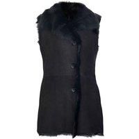 Infinity Leather Women's Toscana Sheepskin Buttoned Gilet-Manama in Black | Size: 18