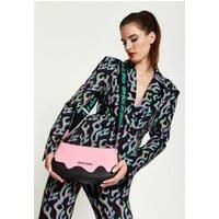 Baby Pink Cross Body Bag With Printed Logo