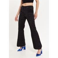 Heart Quilted Trousers in Black