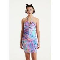 Printed Jersey Mini Dress In Contrast Colours