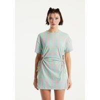 Logo Printed Mini Jersey Dress with Cut Out Details and Short Sleeves
