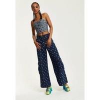 Star Print Cargo Jeans