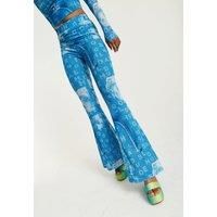 Denim Print Flare Trousers