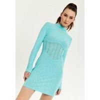 Blue High Neck Corset Dress