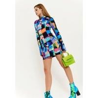 Crossbody Bag In Fluorescent Green With Top Handle