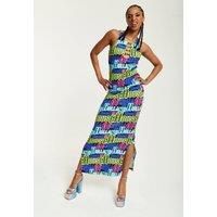 Printed Multicolour Maxi Dress With Cut Out Details