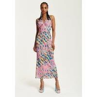 Pink Maxi Dress With Multicolour Rainbow Print